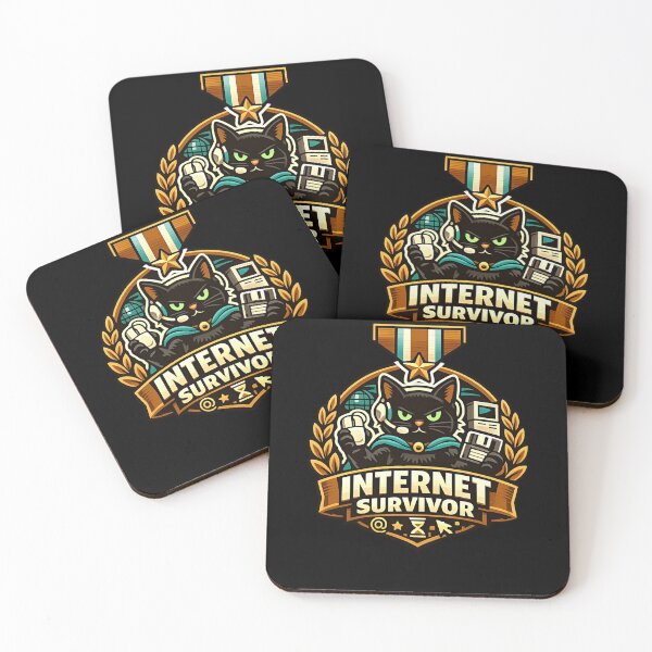 Item preview, Internet Survivor Veteran Cat Gamer Retro designed and sold by Oommen Studio .