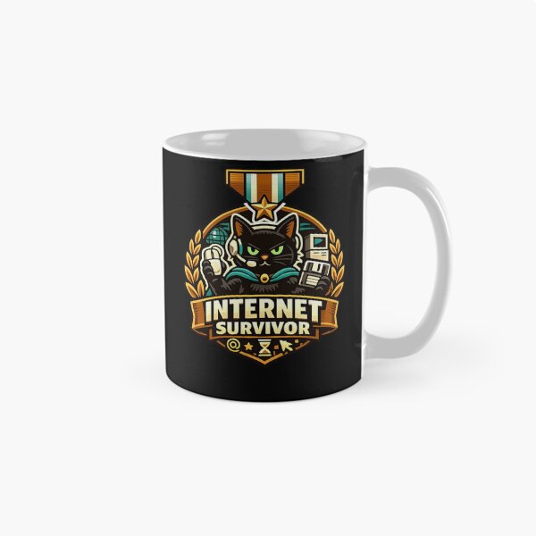 Item preview, Internet Survivor Veteran Cat Gamer Retro designed and sold by Oommen Studio .