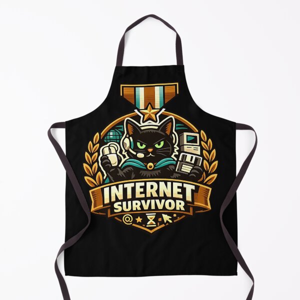 Item preview, Internet Survivor Veteran Cat Gamer Retro designed and sold by Oommen Studio .
