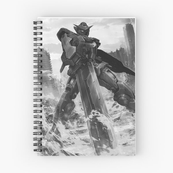 Item preview, GN-001 Gundam Exia artwork ink illustration black white on fire designed and sold by sabartgunpla.