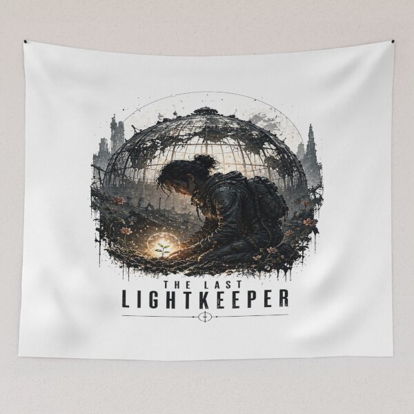 Item preview, The Last Lightkeeper Dark Fantasy Art designed and sold by InkNovaLab.