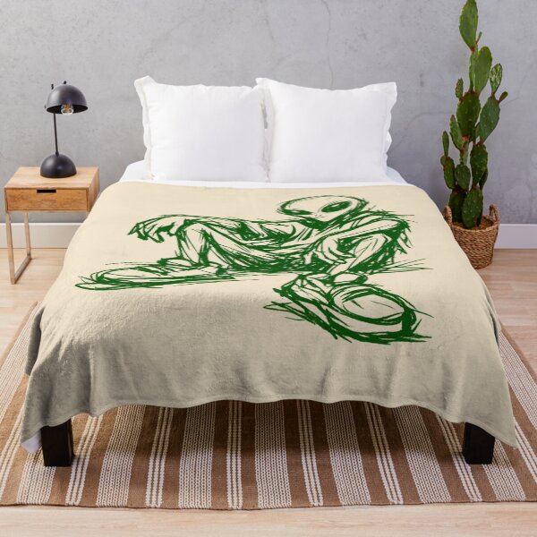 Item preview, Abstract Alien Sketch Green Streetwear Graphic | Minimal Grunge Creature Art designed and sold by JonelCrafts.