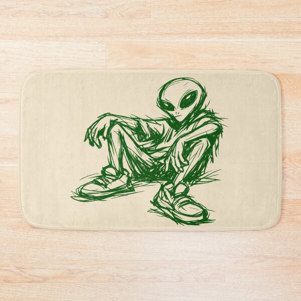 Item preview, Abstract Alien Sketch Green Streetwear Graphic | Minimal Grunge Creature Art designed and sold by JonelCrafts.