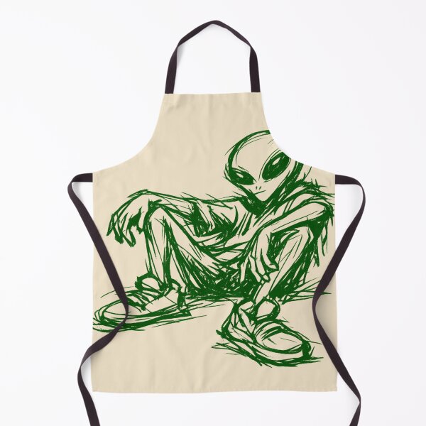 Item preview, Abstract Alien Sketch Green Streetwear Graphic | Minimal Grunge Creature Art designed and sold by JonelCrafts.