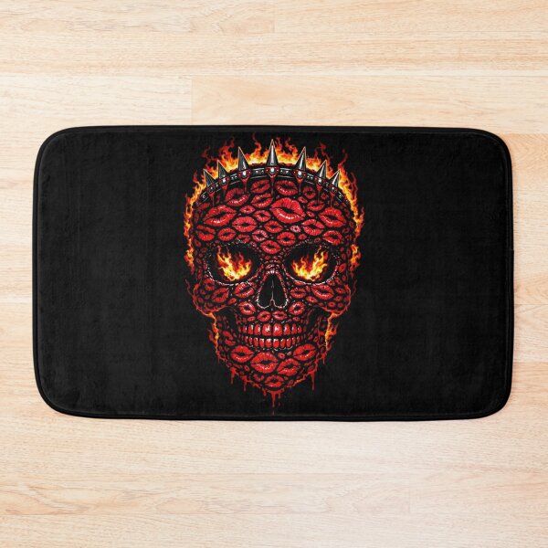 Item preview, Fiery Kiss Skull – Gothic Flame Lips Skull Art, Dark Aesthetic, Devilcore Graphic Description designed and sold by TheTrendsDesk.