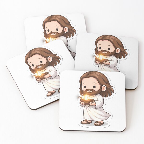 Item preview, Chibi Jesus Light of the World Cute Christian Sticker  designed and sold by Faithlines.