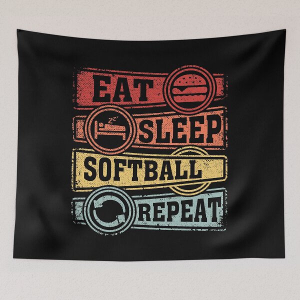 Item preview, Eat Sleep Softball Repeat designed and sold by GabbyKash.