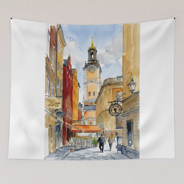Item preview, Stockholm Old Town Watercolor designed and sold by caracatita75.