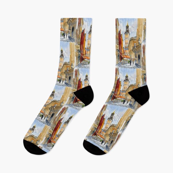 Item preview, Stockholm Old Town Watercolor designed and sold by caracatita75.