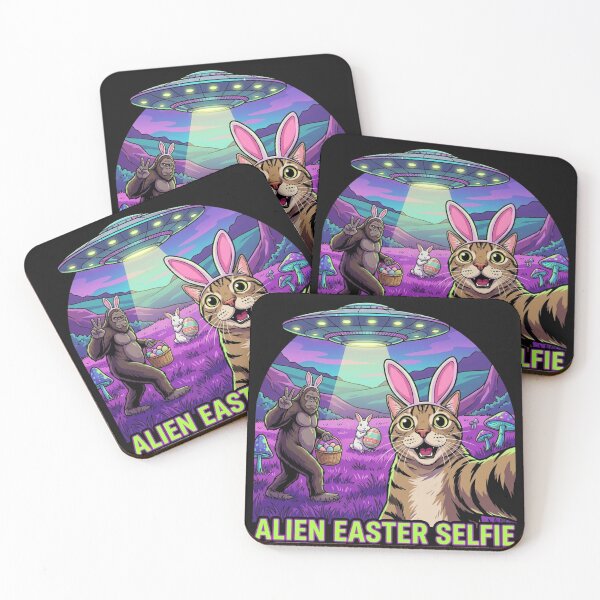 Item preview, Funny Alien Easter Selfie with Cat, Gorilla, and Bunny designed and sold by phamso99999.
