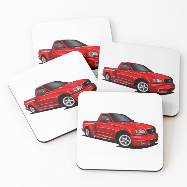 Item preview, Exclusive drawing legendary movie pick-up car red 4wd F150 SVT Lightning with Triton V8 engine designed and sold by Cars23.