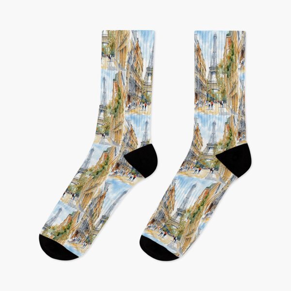 Item preview, Paris Eiffel Watercolor Scene designed and sold by caracatita75.