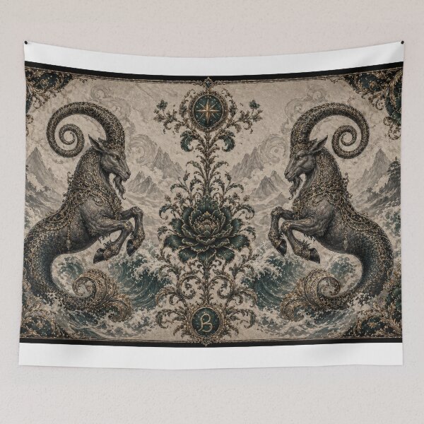 Item preview, Majestic twin Capricorn art designed and sold by LiuTiuuu.