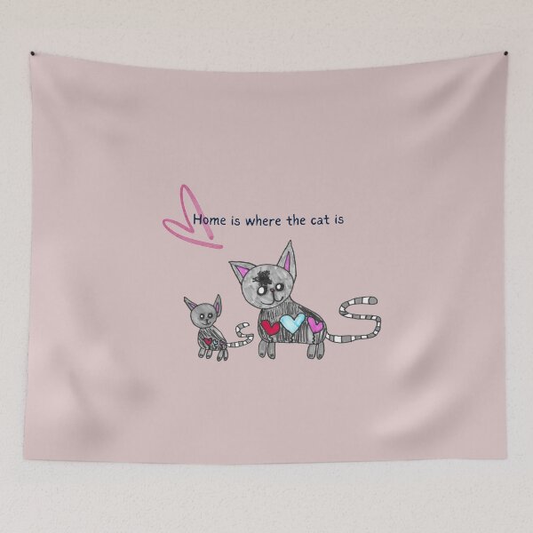 Item preview, Home Is Where The Cat Is Kids Art designed and sold by nimbfeja.