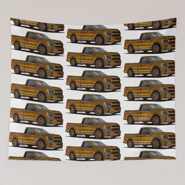 Item preview, Exclusive drawing legendary pick-up car gold 4wd F-150 Super Snake Sport with supercharged 5.0L V8 Coyote engine designed and sold by Cars23.