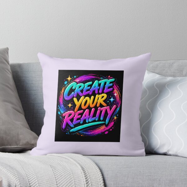 Item preview, Create Your Reality Neon Motivational Quote designed and sold by vinothmech53.