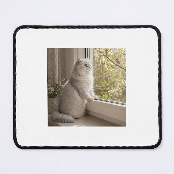 Item preview, Window Cat Dreaming of Birds designed and sold by LovelyCatGalaxy.