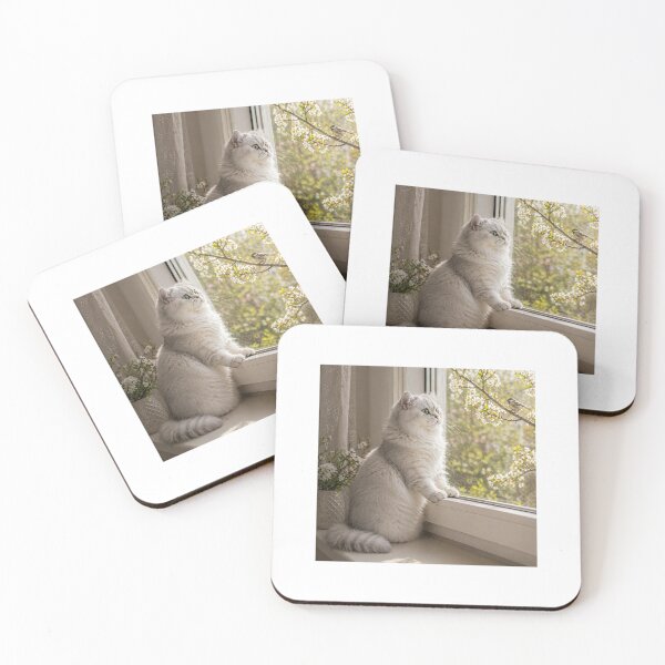 Item preview, Window Cat Dreaming of Birds designed and sold by LovelyCatGalaxy.