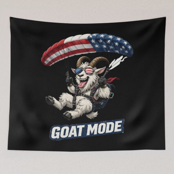 Item preview, Funny Goat Mode Skydiving Design designed and sold by FREENATION2026.