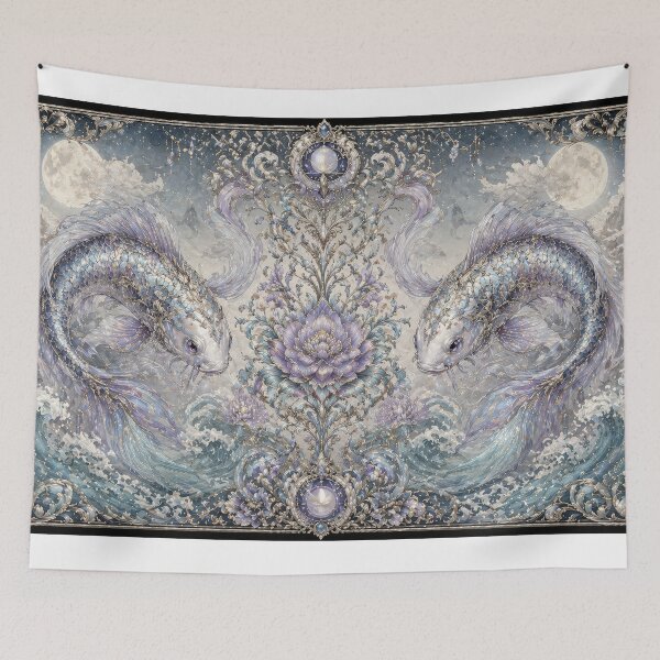 Item preview, Majestic twin Pisces art designed and sold by LiuTiuuu.