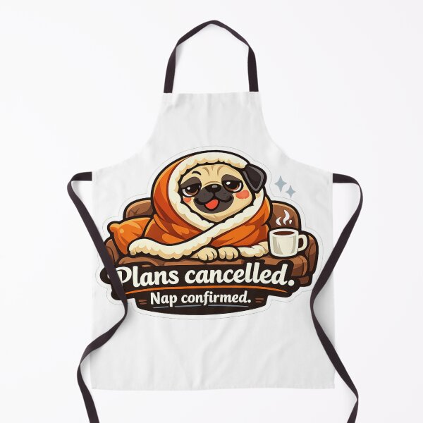 Item preview, Funny Lazy Dog Meme – Plans Cancelled, Nap Confirmed | Cute Cozy Pug Cartoon Sticker designed and sold by CosmicSplendor.