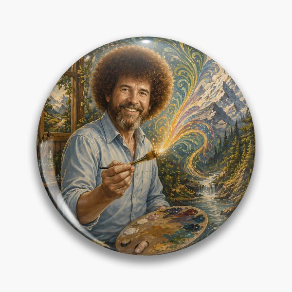 Item preview, Bob Ross Inspired Happy Little Trees Landscape Painting – Peaceful Nature Art designed and sold by karamram.