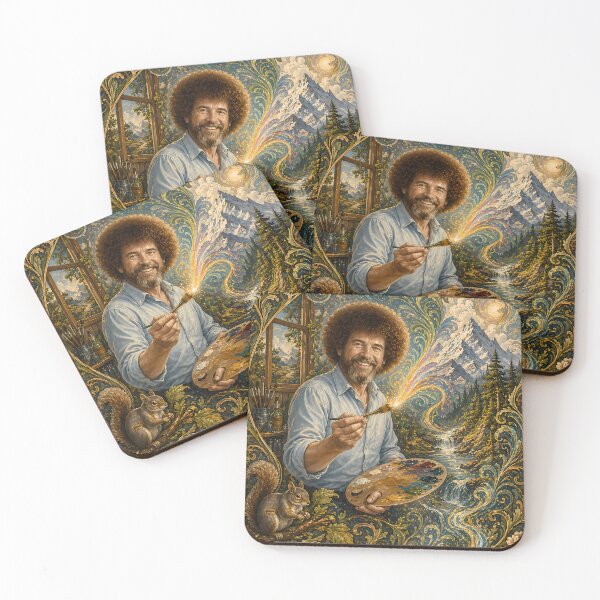 Item preview, Bob Ross Inspired Happy Little Trees Landscape Painting – Peaceful Nature Art designed and sold by karamram.