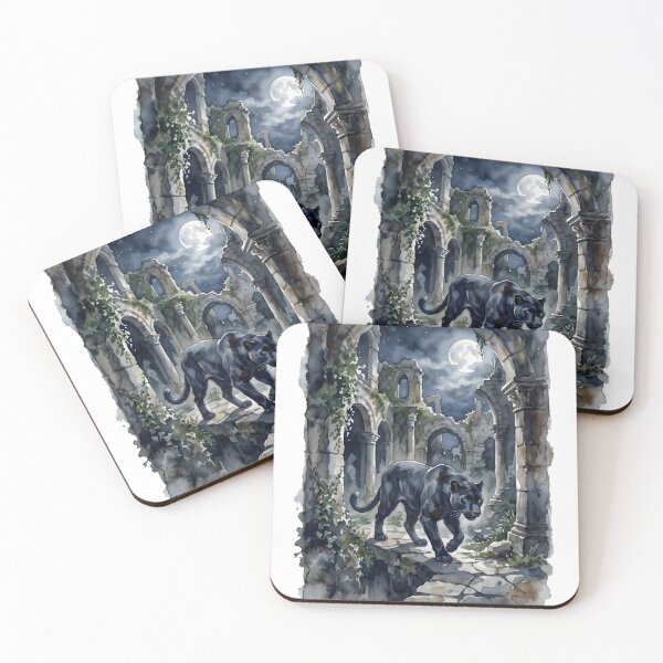 Item preview, Black Panther Stealth in Gothic Moonlit Jungle Ruins designed and sold by RubisLeaf.