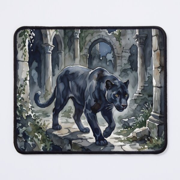 Item preview, Black Panther Stealth in Gothic Moonlit Jungle Ruins designed and sold by RubisLeaf.