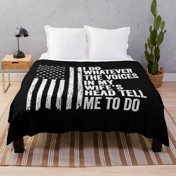 Item preview, I Do Whatever The Voices In My Wife's Head Tell Me To Do Husband Marriage Humor American Flag designed and sold by 76Valeria.