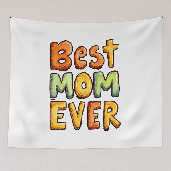 Item preview, Best Mom Ever Colorful Watercolor Block Lettering Design designed and sold by DesignArtist.ia.