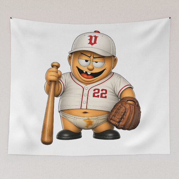 Item preview, Funny Baseball Player Cartoon – Chimou Character, Baseball Humor Design, Perfect Gift for Baseball Fans designed and sold by WotanArt.