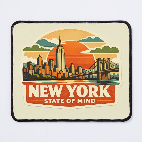 Item preview, Vintage New York Sticker – NYC Skyline Retro Travel Design, State of Mind Aesthetic designed and sold by Watchyyy.