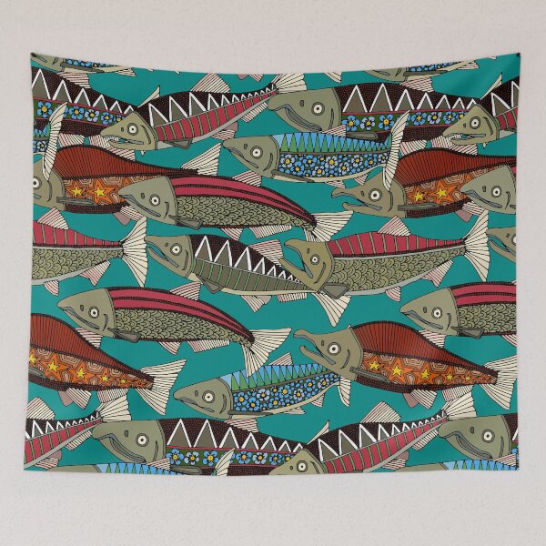 Item preview, Alaskan salmon teal designed and sold by scrummy.