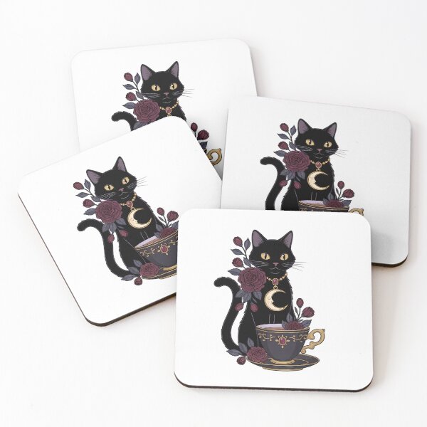Item preview, Black Cat Black Rose Teacup Gift designed and sold by IllumeInk.
