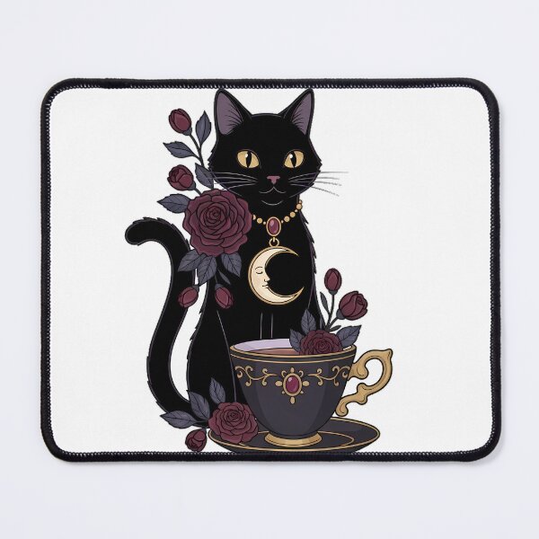 Item preview, Black Cat Black Rose Teacup Gift designed and sold by IllumeInk.