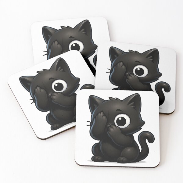 Item preview, Shy Peekaboo Cat | Kawaii Kitty Hiding Face designed and sold by PrintCreations9.