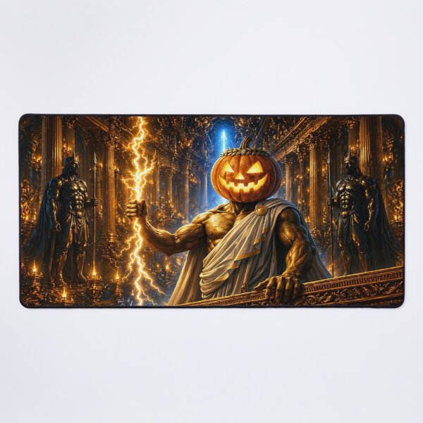 Item preview, Headless Horseman Lightning God in Golden Temple – Gothic Fantasy Epic Art designed and sold by TheHorsemanRidesAgain.