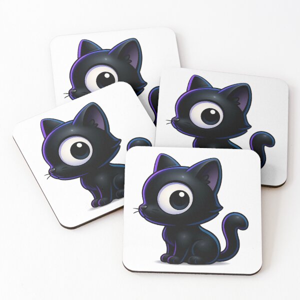 Item preview, Quirky One-Eyed Cat Profile | Kawaii Side View Kitty designed and sold by PrintCreations9.