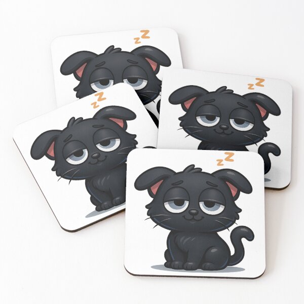Item preview, Sleepy Droopy-Ear Cat | Kawaii Drowsy Kitty designed and sold by PrintCreations9.
