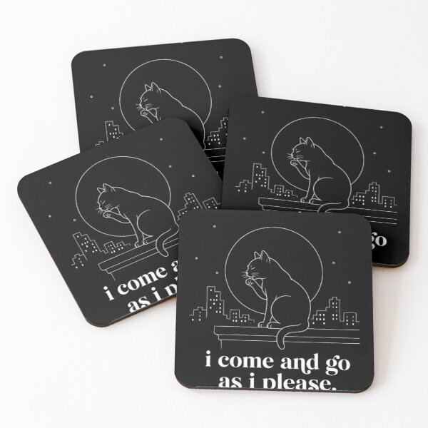 Item preview, Copy of I Come And Go As I Please ? Cat Rooftop Night | Minimalist Line Art Cat | Funny Cat Philosophy Gift | Aesthetic Cat Lover Design | Unique Illustrated Cat Art designed and sold by Abhi0.