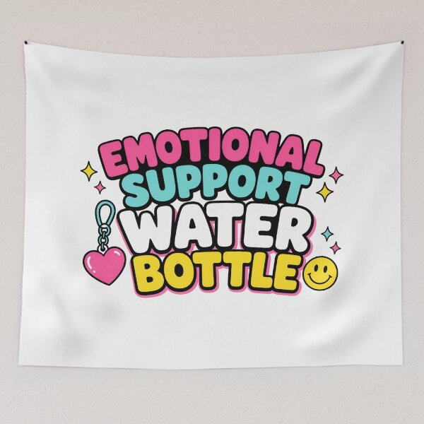 Item preview, Emotional Support Water Bottle Retro Typography designed and sold by Fenay Designs.