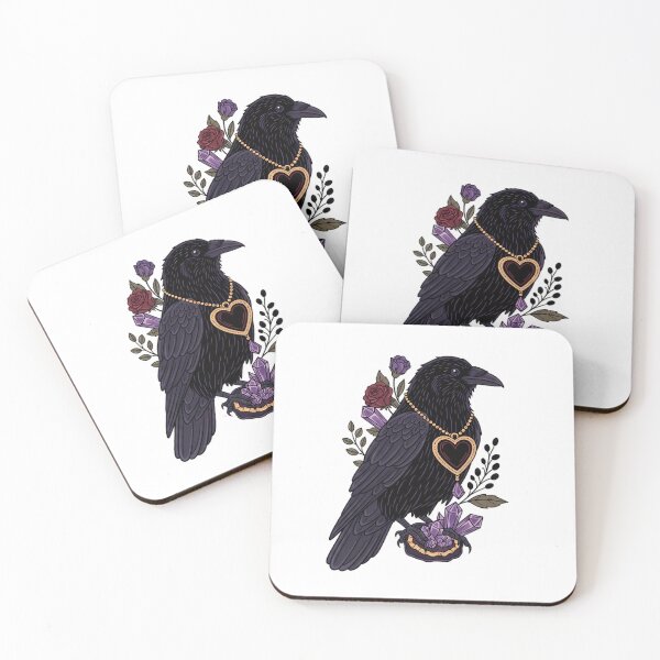 Item preview, Amethyst Crystals Raven Velvet Heart Locket Gift designed and sold by IllumeInk.
