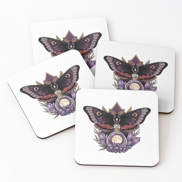 Item preview, Amethyst Crystals Moth Moonlit Perfume Bottle Gift designed and sold by IllumeInk.