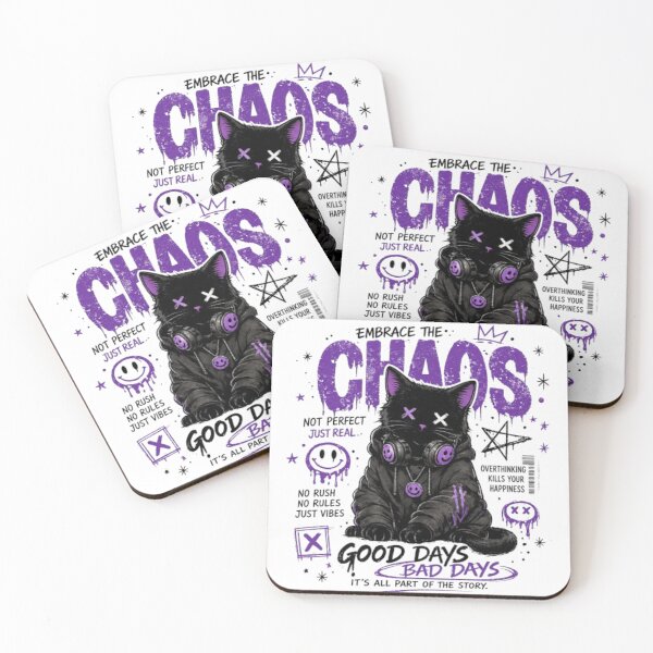 Item preview, Embrace The Chaos Cat T-Shirt | Grunge Streetwear Cat Graphic | Aesthetic Hoodie Cat Design designed and sold by IconicDesignsXd.