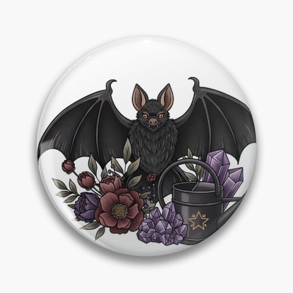 Item preview, Amethyst Crystals Bat Dark Floral Watering Can Gift designed and sold by IllumeInk.