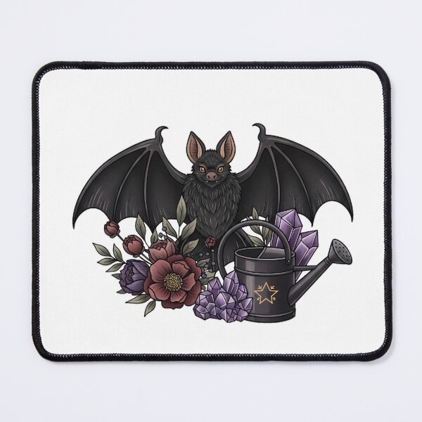 Item preview, Amethyst Crystals Bat Dark Floral Watering Can Gift designed and sold by IllumeInk.