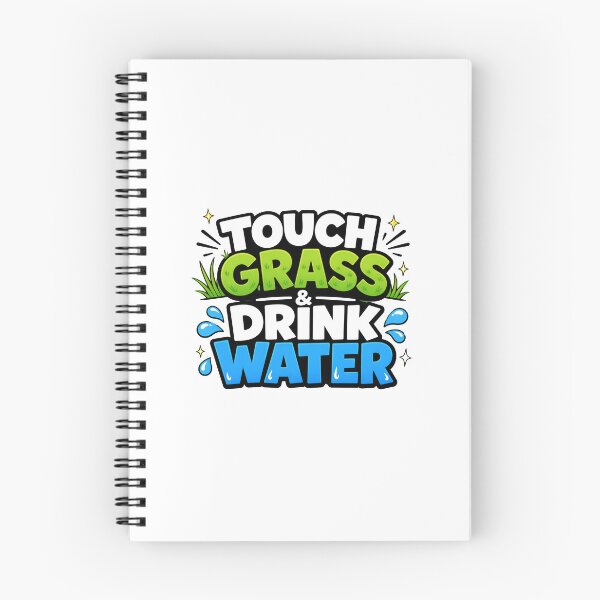 Item preview, Touch Grass And Drink Water Funny Hydration Typogaphy designed and sold by Fenay Designs.