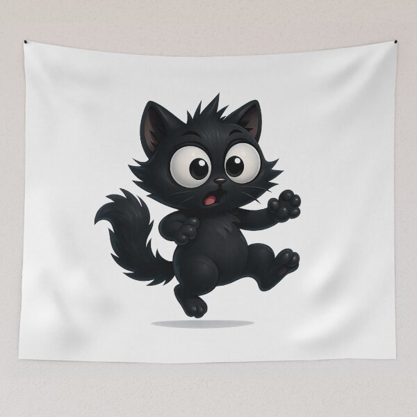 Item preview, Startled Jumping Cat | Funny Kawaii Kitty Reaction designed and sold by PrintCreations9.