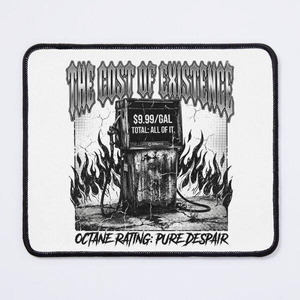 Item preview, The Cost of Existence: Gritty 90s Heavy Metal Gas Pump Graphic designed and sold by Peter Veselinović.